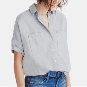 Madewell Flannel Courier Shirt in Heather Gray XS